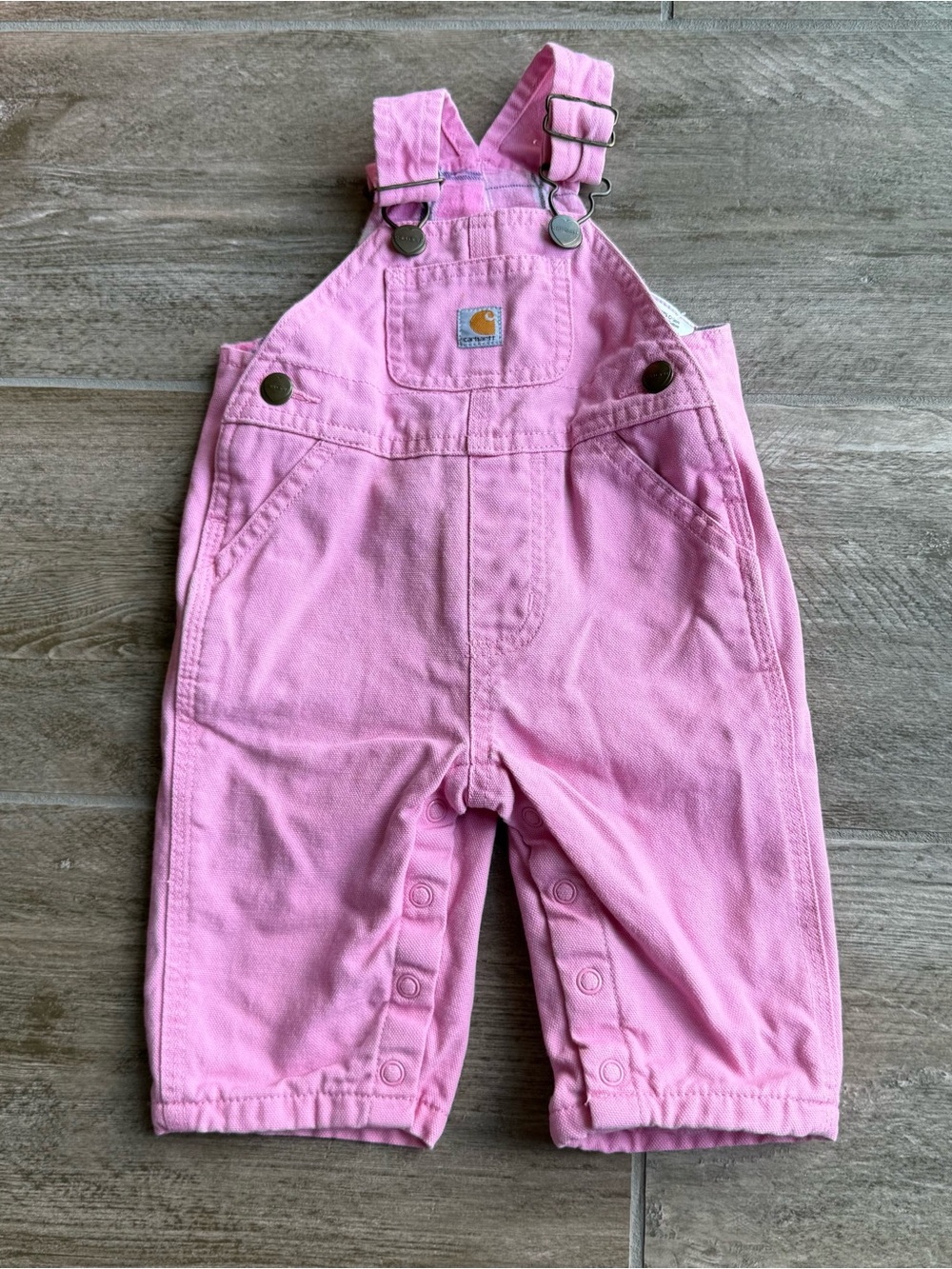 Carhartt Baby Girls Pink Plaid Lined Overalls 3M Vintage